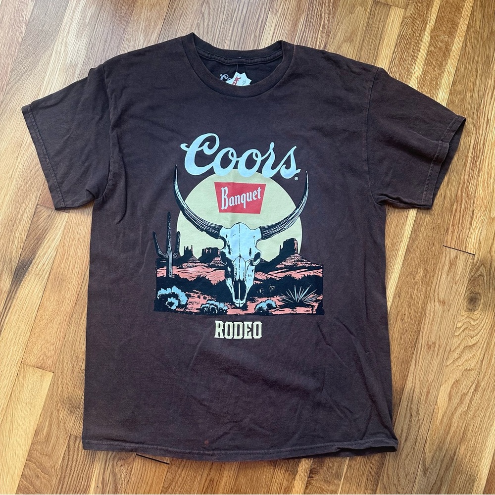Coors Banquet Men’s Brown Graphic T-Shirt Large Licensed by Hybrid Apparel NWT